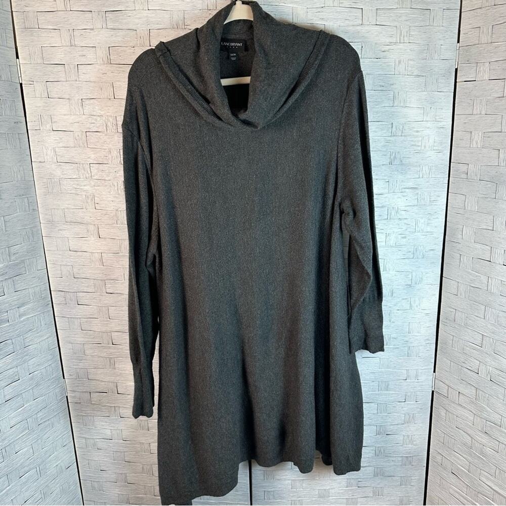 Lane Bryant Womens Cowlneck asymmetrical long sleeve sweater Lagenlook plus size